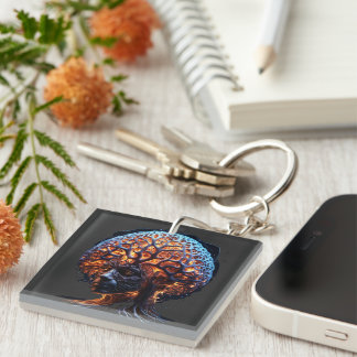 "Neural Harmony: A Vision of Clarity and Growth" Key Ring