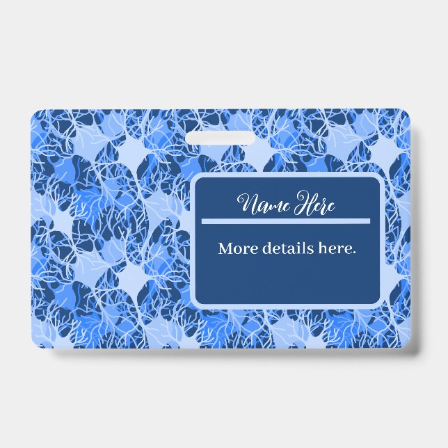 Neural Network Blue Neurons ID Badge (Front)