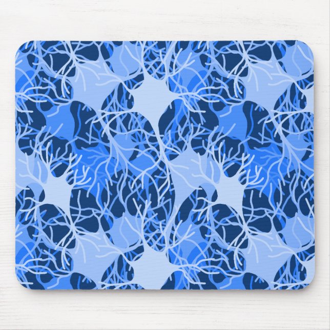 Neural Network Blue Neurons Mouse Pad (Front)