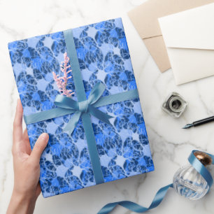 Neural Network Blue Neurons Wrapping Paper