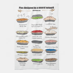 Neural network pies tea towel