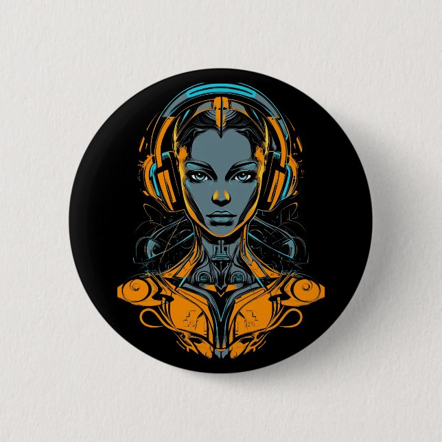 Neural Override 6 Cm Round Badge (Front)
