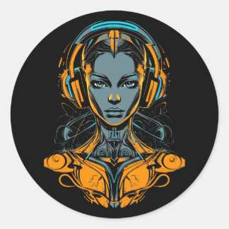 Neural Override Classic Round Sticker