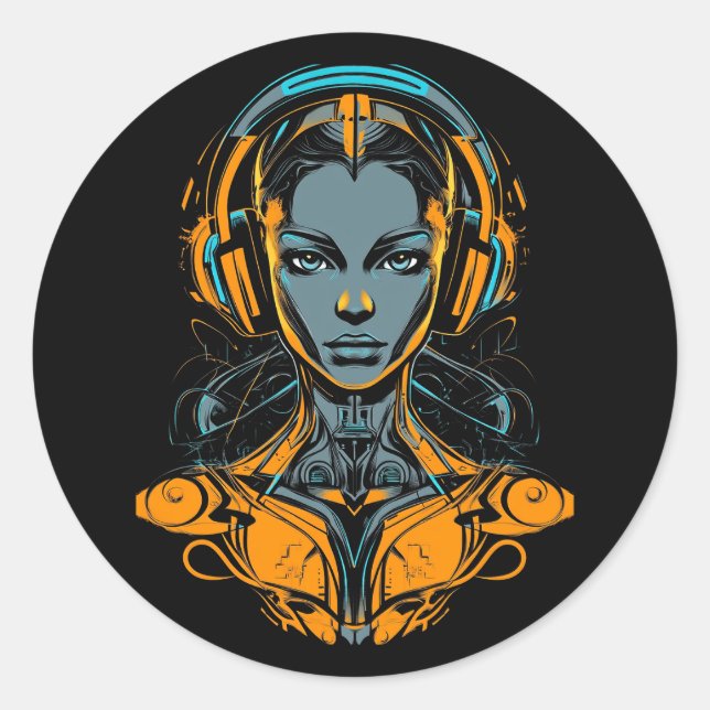 Neural Override Classic Round Sticker (Front)