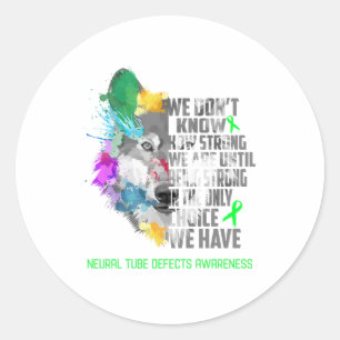 Neural Tube Defects Awareness Ribbon Support Gifts Classic Round Sticker