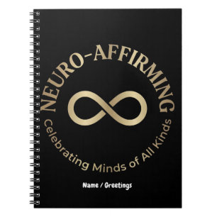 Neuro Affirming Rainbow Infinity Art Neurodiverse Notebook