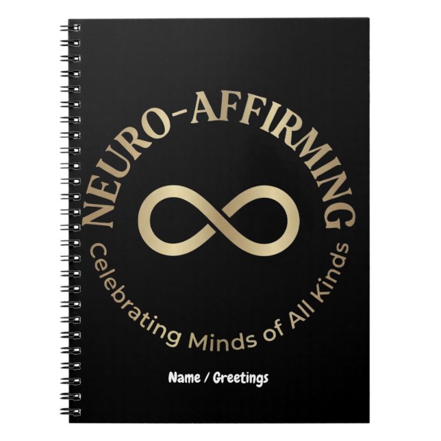 Neuro Affirming Rainbow Infinity Art Neurodiverse Notebook (Front)