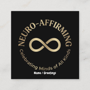 Neuro Affirming Rainbow Infinity Art Neurodiverse Square Business Card