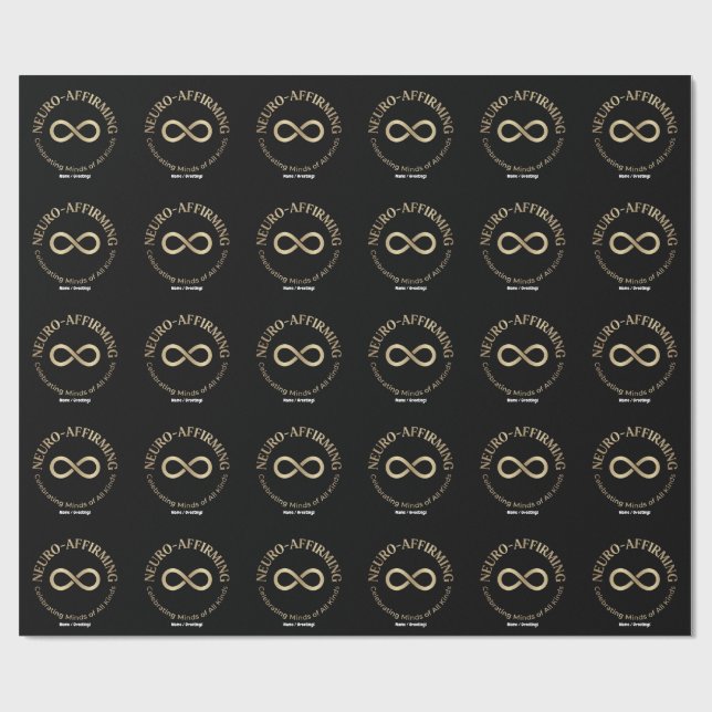 Neuro Affirming Rainbow Infinity Art Neurodiverse Wrapping Paper (Flat)