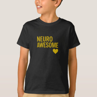 Neuro Awesome Gold Text Neurodiversity  T-Shirt