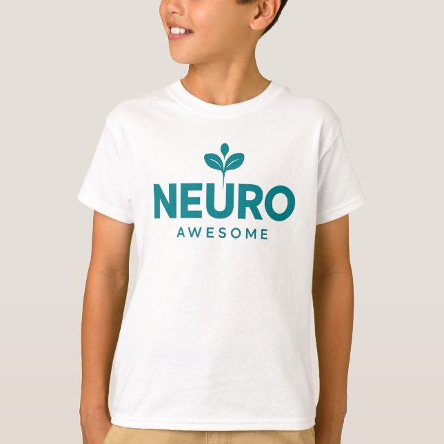 Neuro Awesome Teal Sprout Neurodiversity Pride T-Shirt (Front)
