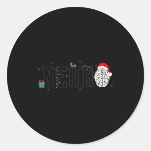 Neuro Christmas Neurology Holiday Neuroscience Nur Classic Round Sticker
