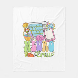 Neuro Crew Happy Easter Day Hoppy Neurology Nurse  Fleece Blanket