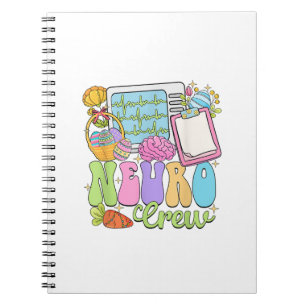 Neuro Crew Happy Easter Day Hoppy Neurology Nurse  Notebook