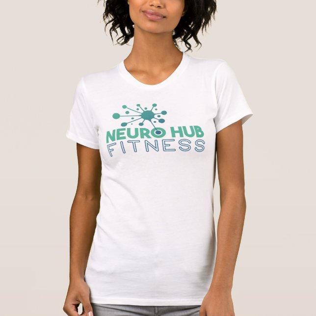 Neuro Hub Fitness Women's White Logo T-Shirt (Front)