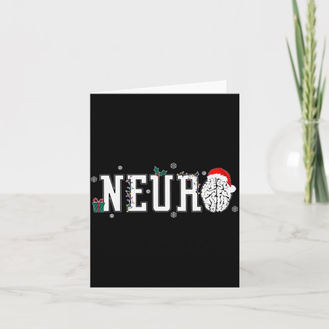 Neuro Nurse Brain Santa Hat Neuroscience Nursing C Card (Front)