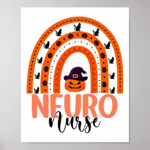 Neuro Nurse Rainbow Halloween Costume Neuroscience Poster
