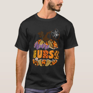 Neuro Nurse Stethoscope Halloween Pumpkin Leopard T-Shirt