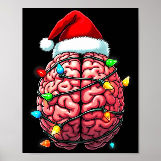 Neuro Nurse Xmas Santa Hat Neurology Premium Tri-b Poster (Front)