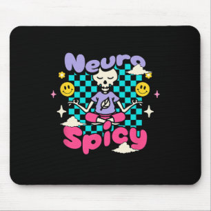 Neuro Spicy Adhd Autism Awareness Retro Groovy Ske Mouse Pad
