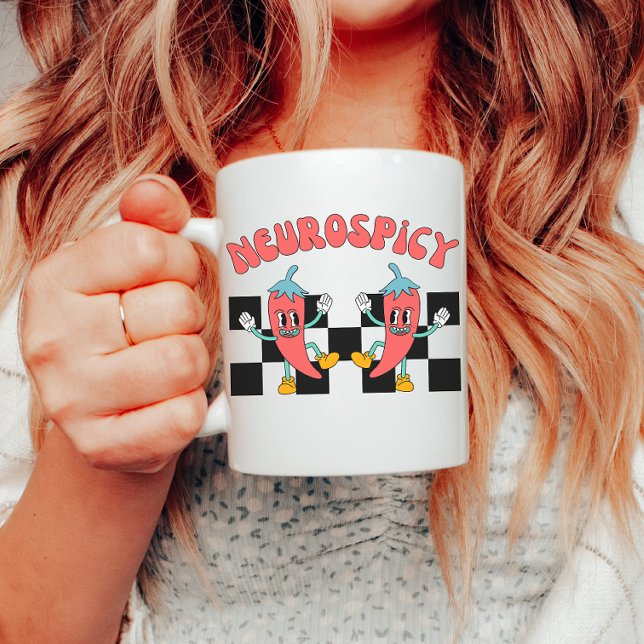 Neuro Spicy, Autism, ADHD, Retro Neurodiversity Coffee Mug (Creator Uploaded)