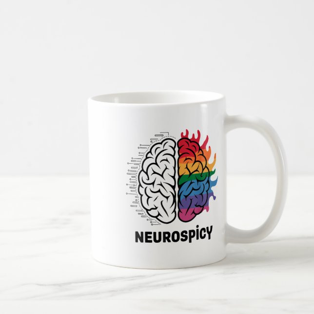 Neuro Spicy Brain Meme Design _1  Coffee Mug (Right)