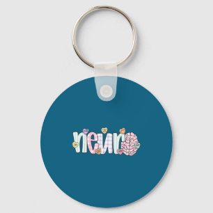 Neuro Valentines Day Neurology Nurse Illustration Key Ring