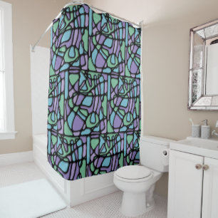 Neuroart Stained Glass Shower Curtain