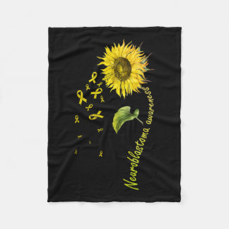 Neuroblastoma Awareness Sunflower Fleece Blanket