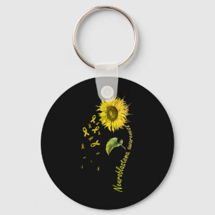 Neuroblastoma Awareness Sunflower Key Ring