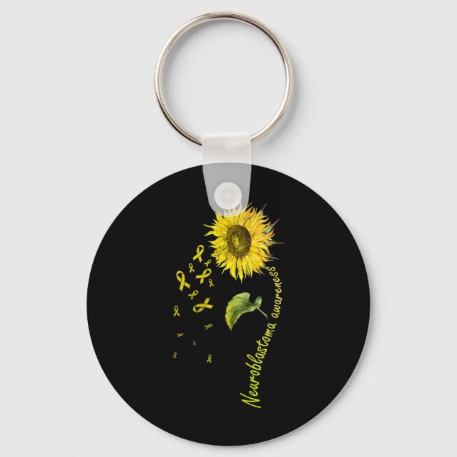 Neuroblastoma Awareness Sunflower  Key Ring (Front)