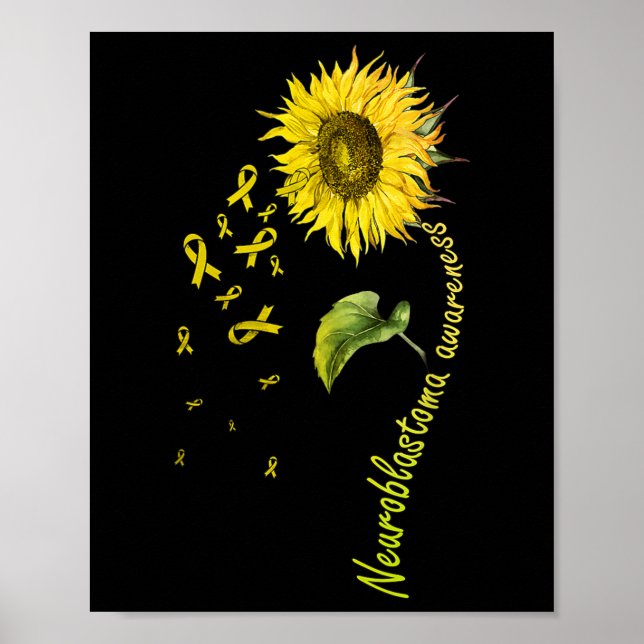 Neuroblastoma Awareness Sunflower  Poster (Front)