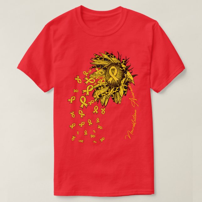 Neuroblastoma Awareness Sunflower ribbon flowers f T-Shirt (Design Front)