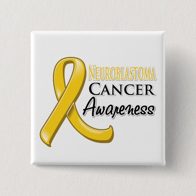 Neuroblastoma Cancer Awareness Ribbon 15 Cm Square Badge (Front)