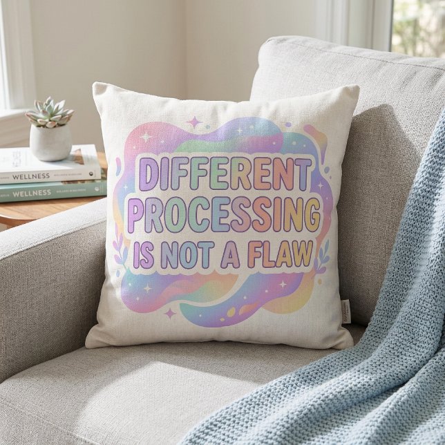 Neurodivergent Affirmation Pastel Typography  Cushion (Creator Uploaded)