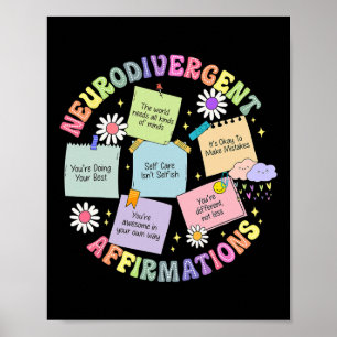 Neurodivergent Affirmations Autism Awareness Under Poster