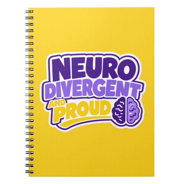 Neurodivergent and Proud Brain  Notebook (Front)