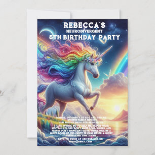 Neurodivergent Autistic Birthday Party Invitation