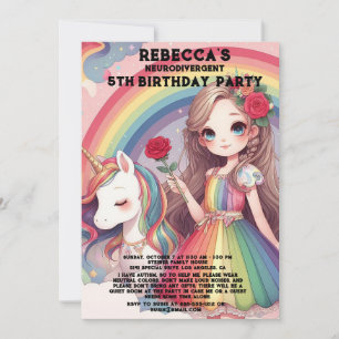 Neurodivergent Autistic Birthday Party Invitation