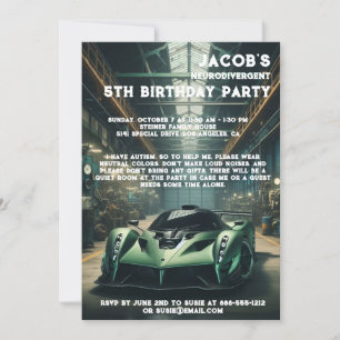 Neurodivergent Autistic Birthday Party Invitation