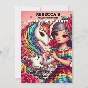 Neurodivergent Autistic Birthday Party Invitation