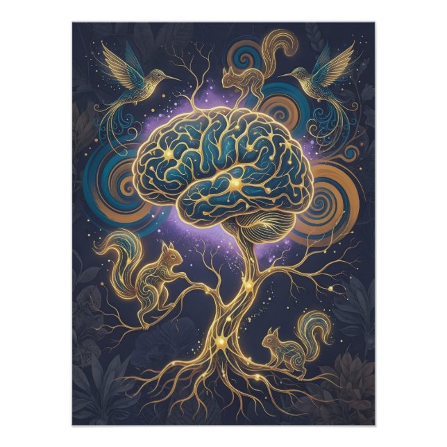Neurodivergent Brain Tree Poster – Nature Art (Front)