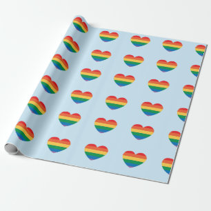 Neurodivergent Colorful Rainbow Hearts Autism ASD Wrapping Paper