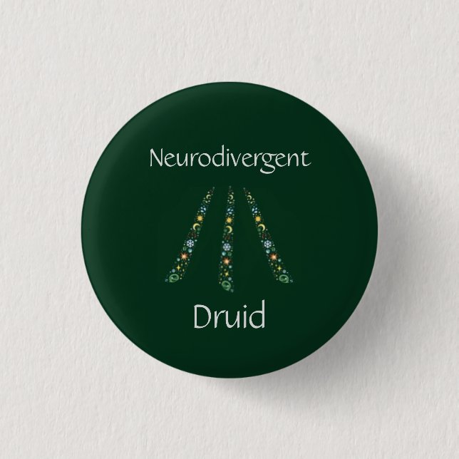 Neurodivergent Druid 3 Cm Round Badge (Front)