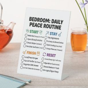 Neurodivergent Home Cleaning Routine Checklist Pedestal Sign