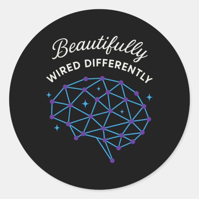 Neurodivergent Pride Adhd Autism Acceptance Differ Classic Round Sticker (Front)