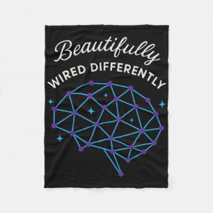 Neurodivergent Pride Adhd Autism Acceptance Differ Fleece Blanket