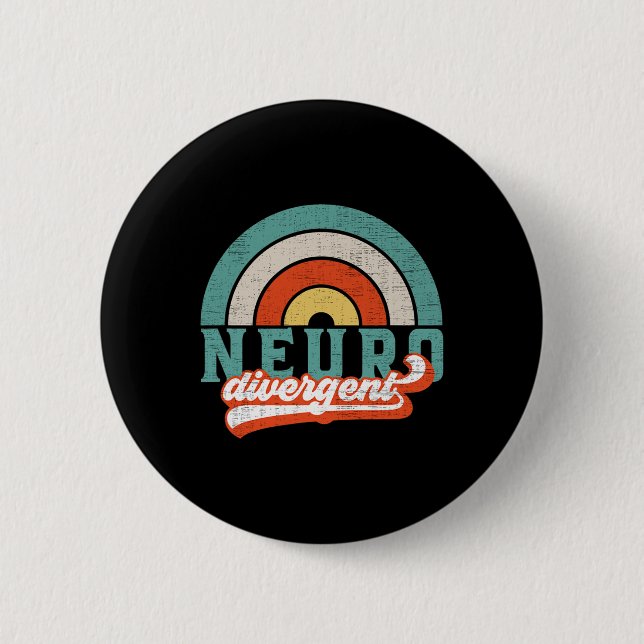 Neurodivergent Pride For Autism Adhd And Asd Aware 6 Cm Round Badge (Front)