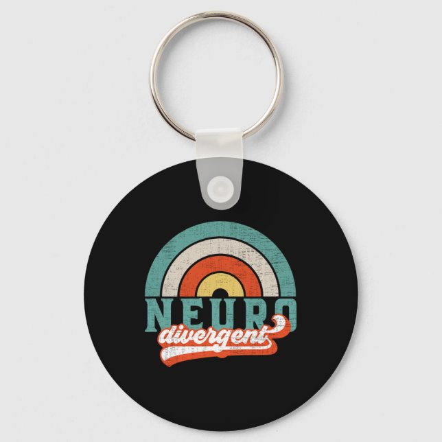 Neurodivergent Pride For Autism Adhd And Asd Aware Key Ring (Front)