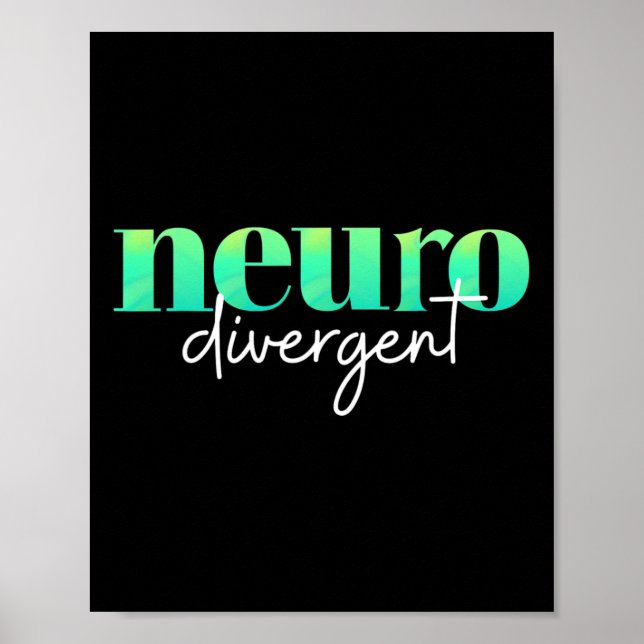 Neurodivergent Pride For Autism Adhd And Asd Aware Poster (Front)